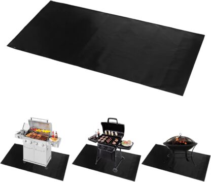 Brinman Large Under Grill Mat,Durable 40"x 65" Fireproof Grill Mats for Outdoor Grill,Fire Pit Mat for Under Fire Pit, Deck Patio Protector,Grill Pad for Gas,Propane,Flat Top Charcoal Grills