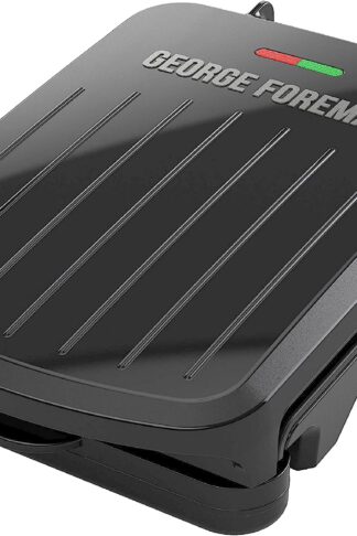 George Foreman 2-Serving Classic Plate Electric Indoor Grill and Panini Press, Black, GRS040B