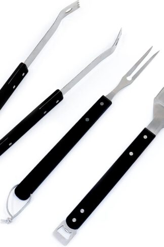 Grill Fancy BBQ Accessories -Grill Accessories - BBQ Tools Tools Set 3pc Grill Accessories with Spatula, Fork, Tongs Grilling Gifts for Men, Easy to Store & Take Out Grill Tools