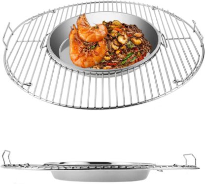 Grill Grates 8835 Replacement for Weber, 22.5 inch Charcoal Grills, Kettle, Performer, Master-Touch, 21.5 Inches Gourmet BBQ System Hinged Stainless Steel Cooking Grate Grids (Grill Grates 8835)