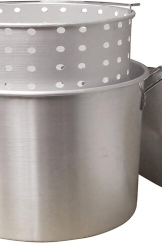 King Kooker KK32 32-Quart Aluminum Boiling Pot with Punched Basket