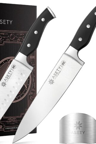 Kitchen Knife Professional Chef Knife Set 3 Piece, Ultra Sharp German Stainless Steel Knife and Finger Guard, Ergonomic Handle Knives for Kitchen NSF Food-Safe