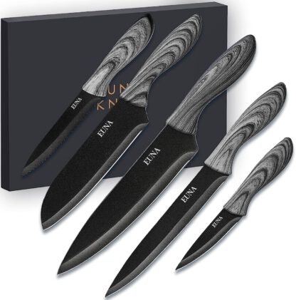 5 PCS Kitchen Knife Set with Multiple Sizes, Chef Cooking Knives with Sheaths and Gift Box, Chef Knife Set for Professional Multipurpose Cooking with Ergonomic Handle