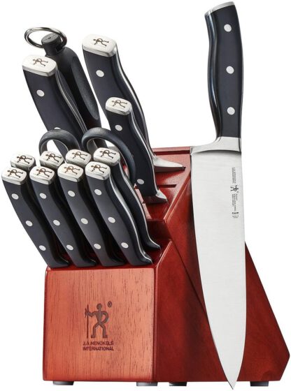 Chef Knife, Bread Knife, Steak Knife, Forged Accent Razor-Sharp 15-Piece Knife Set, German Engineered Knife Informed by over 100 Years of Mastery