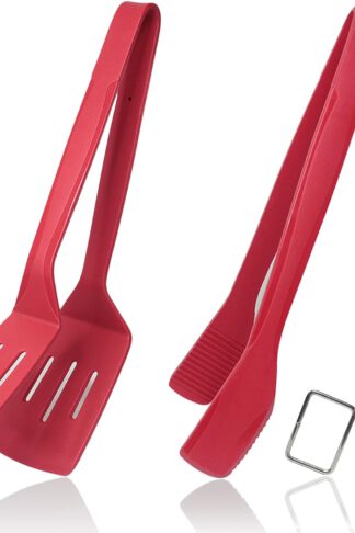 Silicone Kitchen Tongs for Cooking 11 Inch Premium Spatula Tongs Set with Stainless Steel Core for BBQ Clamp, Beefsteak Turner Flipper, Salad tongs, Flipping Fish, Fried Steak Clamp, Toast tongs